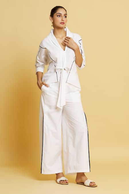 Style Junkiie Ladder Lace Detail Tie-Up Shirt 