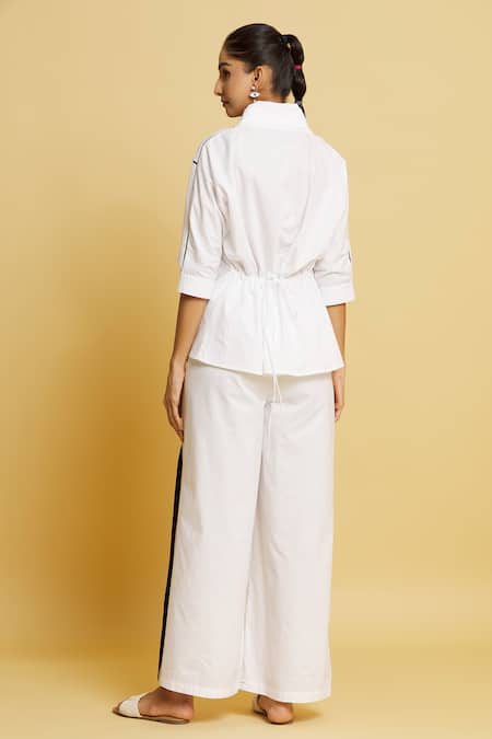 Style Junkiie Ladder Lace Detail Tie-Up Shirt 