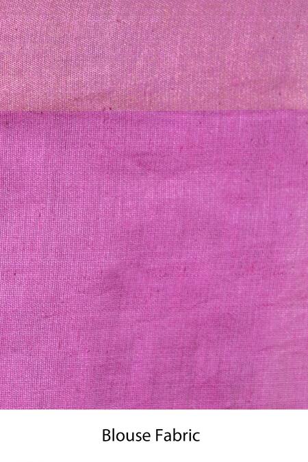 Taba Kashi By Artika Shah_Pink Tusser Silk Plain Saree With Unstitched Blouse Fabric _Online_at_Aza_Fashions