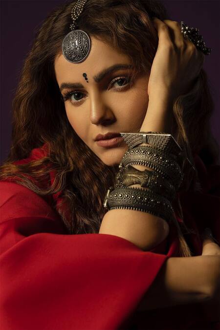 Shop_Kritika Madan Label_Red Neoprene Solid Shawl Lapel Coat_Online_at_Aza_Fashions