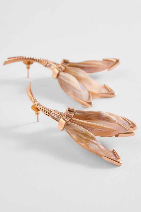 Buy Outhouse Pink Crystals, Diamonds Le Palm Serefina Drop Earrings Online at Aza Fashions Buy_Outhouse_Pink Crystals, Diamonds Le Palm Serefina Drop Earrings _Online_at_Aza_Fashions