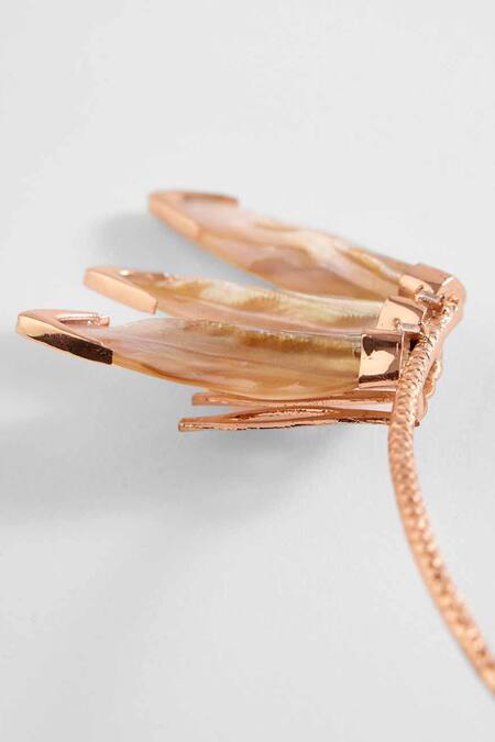 Outhouse Pink Crystals, Cut Work, Diamonds Le Palm Serefina Ear Cuff Online at Aza Fashions Outhouse_Pink Crystals, Cut Work, Diamonds Le Palm Serefina Ear Cuff _Online_at_Aza_Fashions