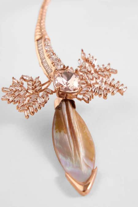 Buy Outhouse Pink Crystals, Cut Work, Diamonds Le Palm Serefina Ear Cuff Online at Aza Fashions Buy_Outhouse_Pink Crystals, Cut Work, Diamonds Le Palm Serefina Ear Cuff _Online_at_Aza_Fashions