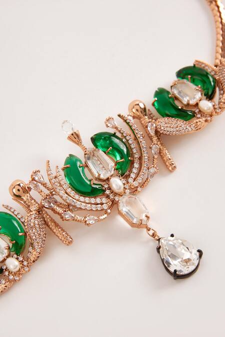 Outhouse_Pink Le Palmier Choker Necklace _Online_at_Aza_Fashions