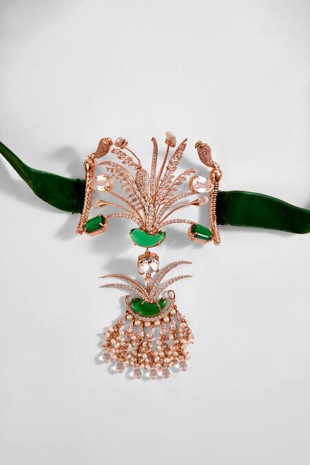 Buy Outhouse Gold Plated Le Palm Embellished Choker Necklace Online at Aza Fashions Buy_Outhouse_Gold Plated Le Palm Embellished Choker Necklace _Online_at_Aza_Fashions