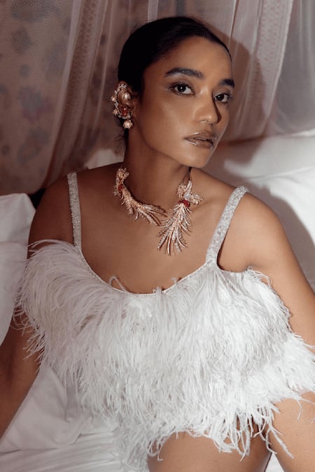 Outhouse Le Sunset Palm Open Choker Necklace 