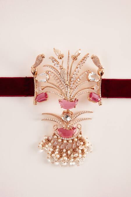 Buy Outhouse Gold Plated Le Sunset Embellished Choker Necklace Online at Aza Fashions Buy_Outhouse_Gold Plated Le Sunset Embellished Choker Necklace _Online_at_Aza_Fashions