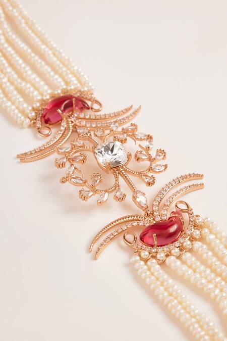 Outhouse Gold Plated Le Palm Double Fish Choker Necklace Online at Aza Fashions Outhouse_Gold Plated Le Palm Double Fish Choker Necklace _Online_at_Aza_Fashions