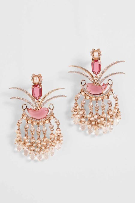 Outhouse Le Palm Embellished Fish Earrings 