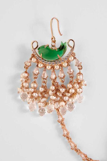 Buy Outhouse Gold Plated Crystals, Pearls Palm Le Grande Sahara Earrings Online at Aza Fashions Buy_Outhouse_Gold Plated Crystals, Pearls Palm Le Grande Sahara Earrings _Online_at_Aza_Fashions