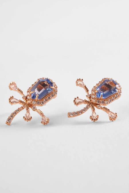 Outhouse Gold Plated Crystals And Cubic Zircon Embellished The Faena Mini Ear Cuffs