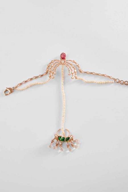 Outhouse Pink Natural Pearls The Faena Hand Harness