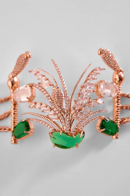 Buy Outhouse Pink Crystals, Cut Work Le Palm Fish Bracelet Online at Aza Fashions Buy_Outhouse_Pink Crystals, Cut Work Le Palm Fish Bracelet _Online_at_Aza_Fashions