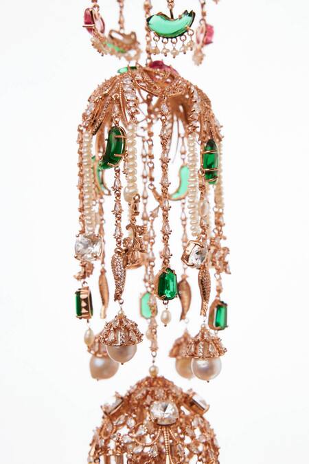 Buy Outhouse Pink Crystals, Pearls Le Palmier Embellished Kaleera Online at Aza Fashions Buy_Outhouse_Pink Crystals, Pearls Le Palmier Embellished Kaleera _Online_at_Aza_Fashions