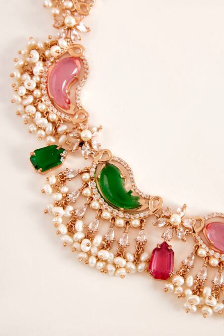 Buy_Outhouse_Gold Plated Le Nerina Choker _Online_at_Aza_Fashions