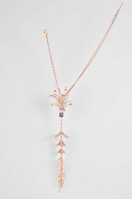 Outhouse Le Sunset Palm Tree Fall Embellished Pendant Necklace 