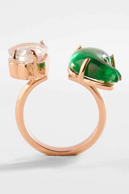 Outhouse Le Cleo Crystal Embellished Ring 