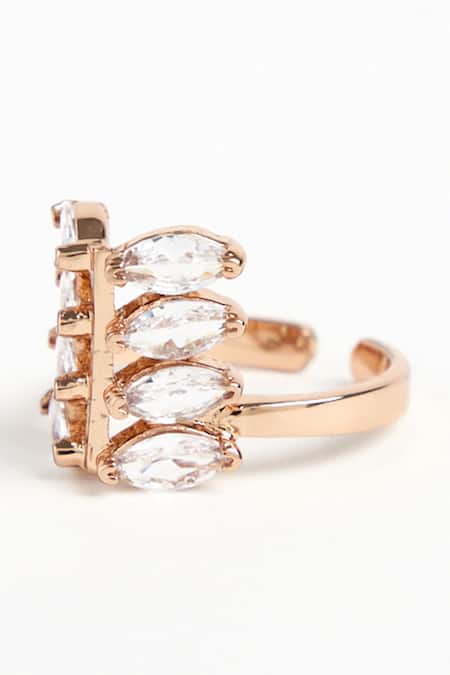 Outhouse The Marquis Carved Stone Embellished Midi Ring 