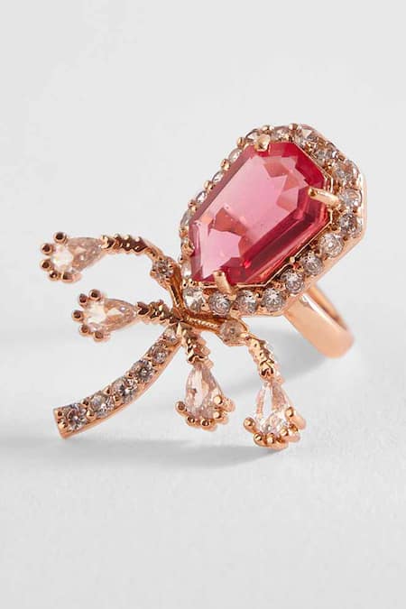 Outhouse The Faena Mini Royal Palm Embellished Cocktail Ring 