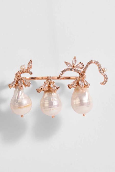 Buy Outhouse Pink Crystals, Pearls, Stones The Paloma Double Finger Ring Online at Aza Fashions Buy_Outhouse_Pink Crystals, Pearls, Stones The Paloma Double Finger Ring _Online_at_Aza_Fashions
