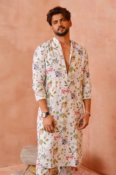 PS Men By Payal Singhal Nargis Print Bomber Kurta & Jogger Pant Set 