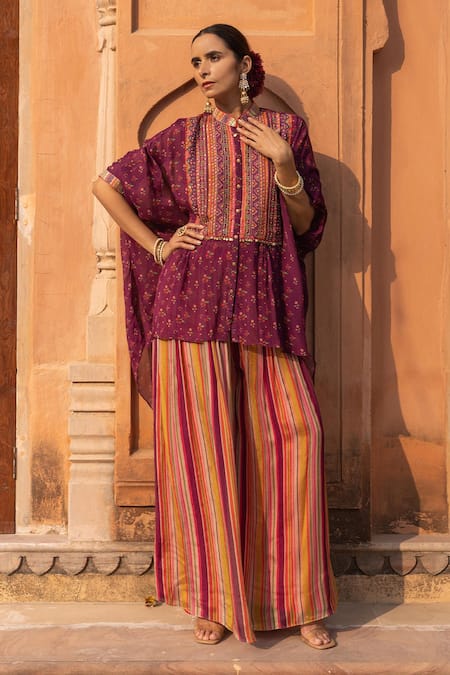 Sandhya Shah Printed Kaftan & Palazzo Set 