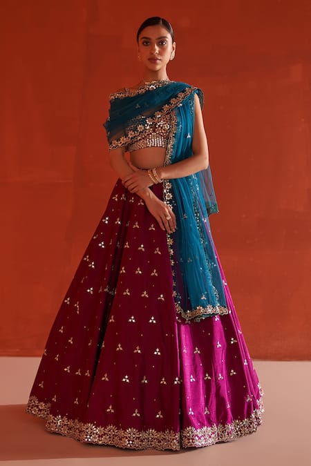 Angad Singh Zari & Sequin Embroidered Lehenga Set 