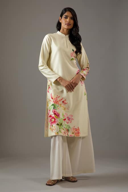 Balance by Rohit Bal Chanderi Silk Printed Tunic & Palazzo Set 