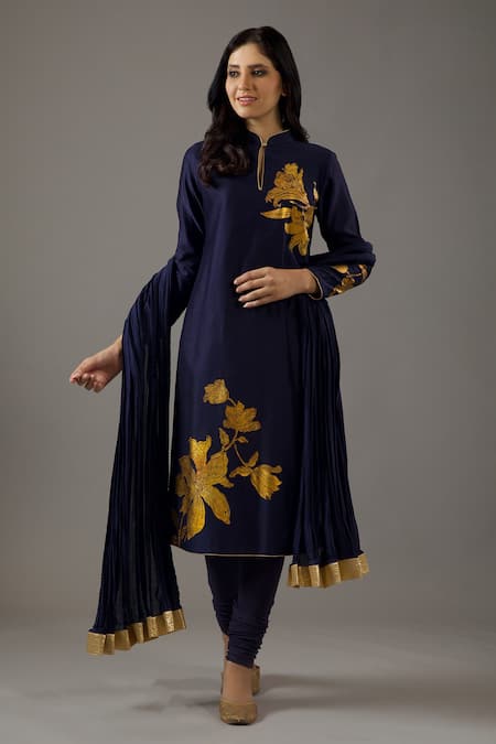 Balance by Rohit Bal Chanderi Silk Foil Print Kurta Set 