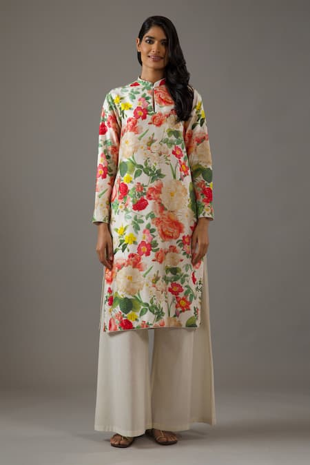 Balance by Rohit Bal Chanderi Silk Printed Tunic & Palazzo Set 