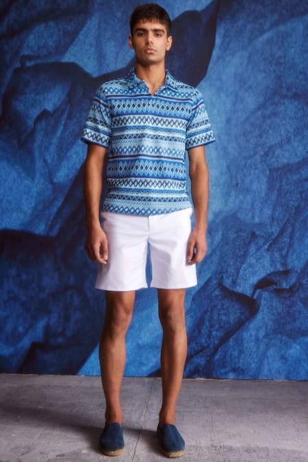 Buy_Dash And Dot_White Linen Shorts