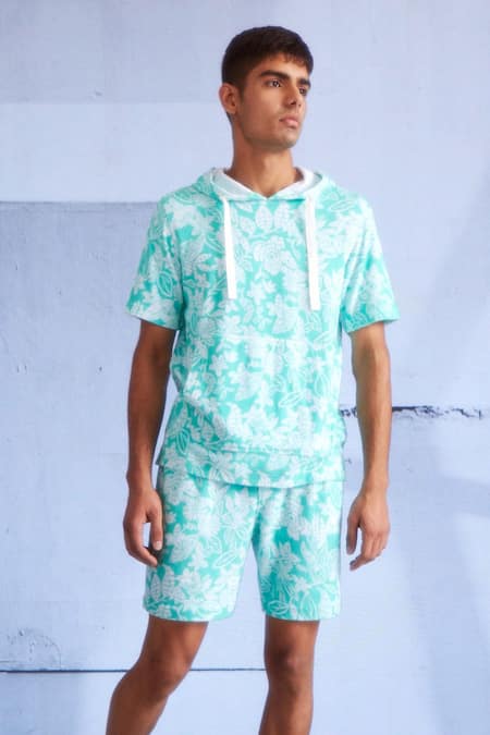 Dash And Dot Floral Print Hoodie 