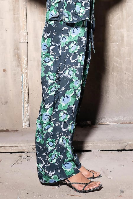 Shop_Therealb_Multi Color 100% Viscose Print Coastal Retreat Pant  _Online_at_Aza_Fashions