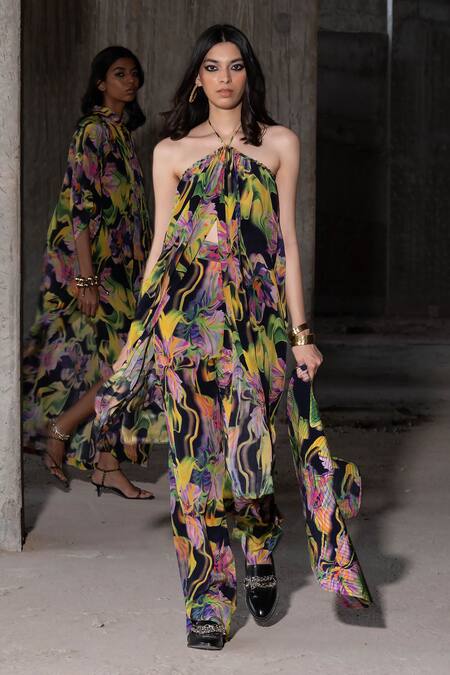 Therealb_Multi Color 100% Viscose Printed Floral Island Oasis Pant _Online_at_Aza_Fashions