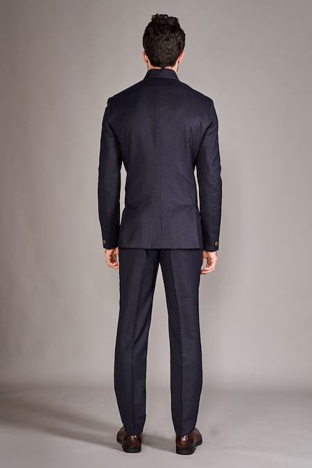 Arjuun Kilachand Pinstripe Pattern Bandhgala With Pant 