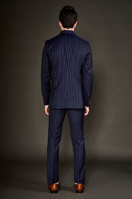 Arjuun Kilachand Chalk Stripe Jacket & Pant Set 