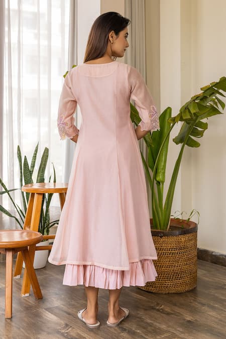 Khamaj India Melodia Sleeve Embroidered Kurta With Inner 