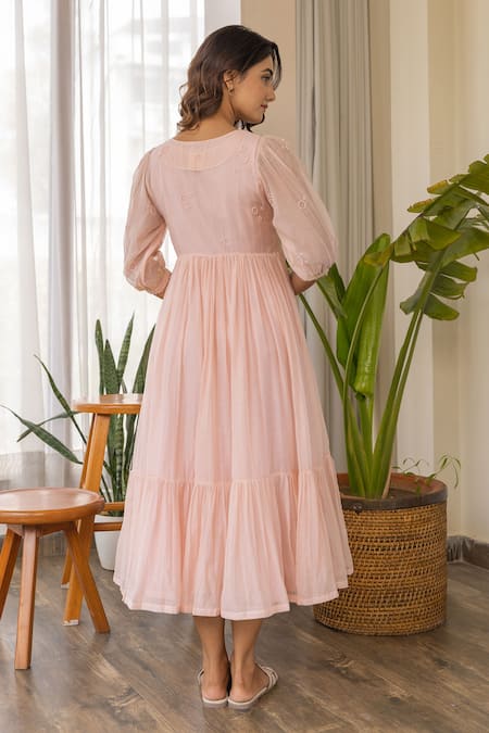 Khamaj India Ella Yoke Embroidered Kurta With Inner 