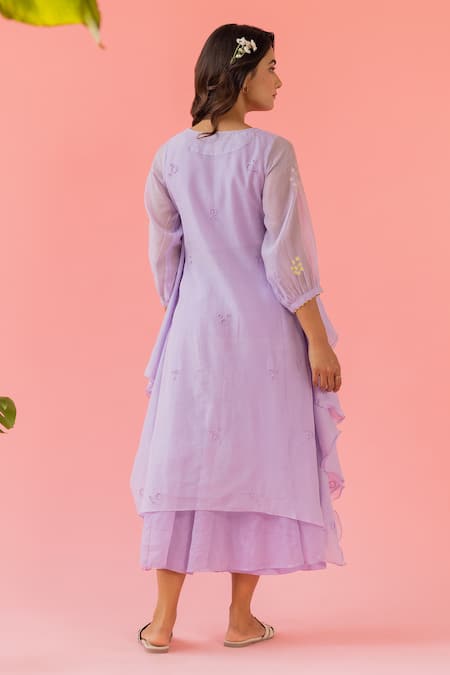 Khamaj India Daisy Chanderi Kurta & Palazzo Set 