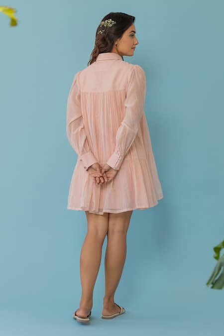 Khamaj India Miren Yoke Embroidered Dress With Inner 