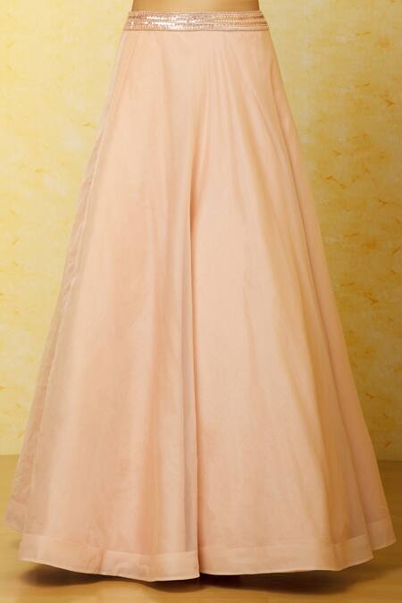 Shlok Design_Pink Net Embroidered Sequin Jacket Open Floral Jaal Embellished Lehenga Set_at_Aza_Fashions