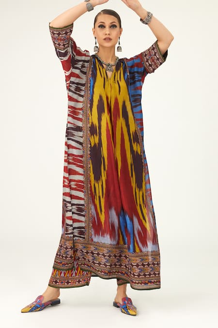 Rajdeep Ranawat Banera Silk Geometric Pattern Tunic 