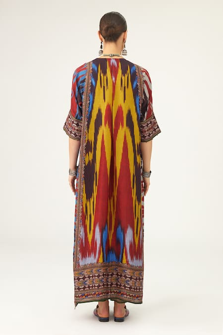 Rajdeep Ranawat Banera Silk Geometric Pattern Tunic 