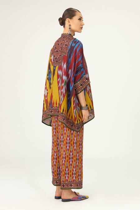 Rajdeep Ranawat_Yellow Silk Embroidery Bandeau Neck Chanel Short Tunic_at_Aza_Fashions