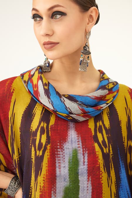 Buy Rajdeep Ranawat Yellow Silk Cowl Neck Lavanya Tunic Online at Aza Fashions Buy_Rajdeep Ranawat_Yellow Silk Cowl Neck Lavanya Tunic_Online_at_Aza_Fashions
