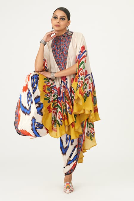 Rajdeep Ranawat Farah Silk Printed Draped Dress 