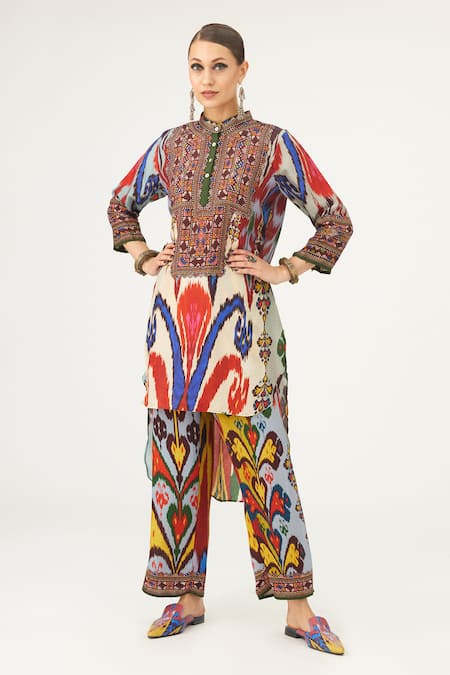 Rajdeep Ranawat Baaka Abstract Print Silk Tunic 