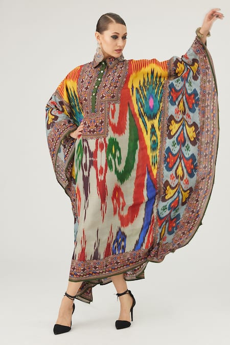 Rajdeep Ranawat Gudiya Abstract Print Kaftan 