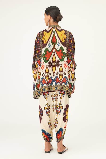 Shop Rajdeep Ranawat Multi Color Satin Sonth Printed Dhoti Pant at Aza Fashions Shop_Rajdeep Ranawat_Multi Color Satin Sonth Printed Dhoti Pant_at_Aza_Fashions