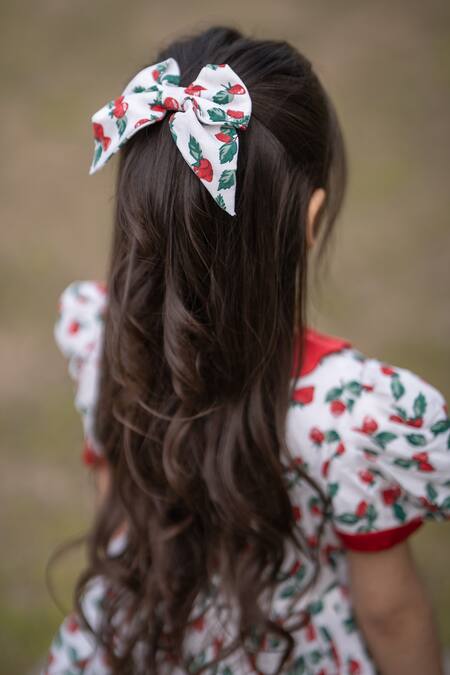 Buy The Pony & Peony Co. White Cotton Berry Pattern Dress Online at Aza Fashions Buy_The Pony & Peony Co._White Cotton Berry Pattern Dress _Online_at_Aza_Fashions